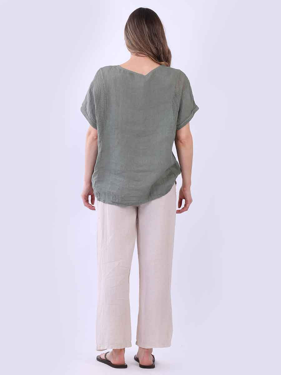 Plain Mesh Net Linen Baggy Top
