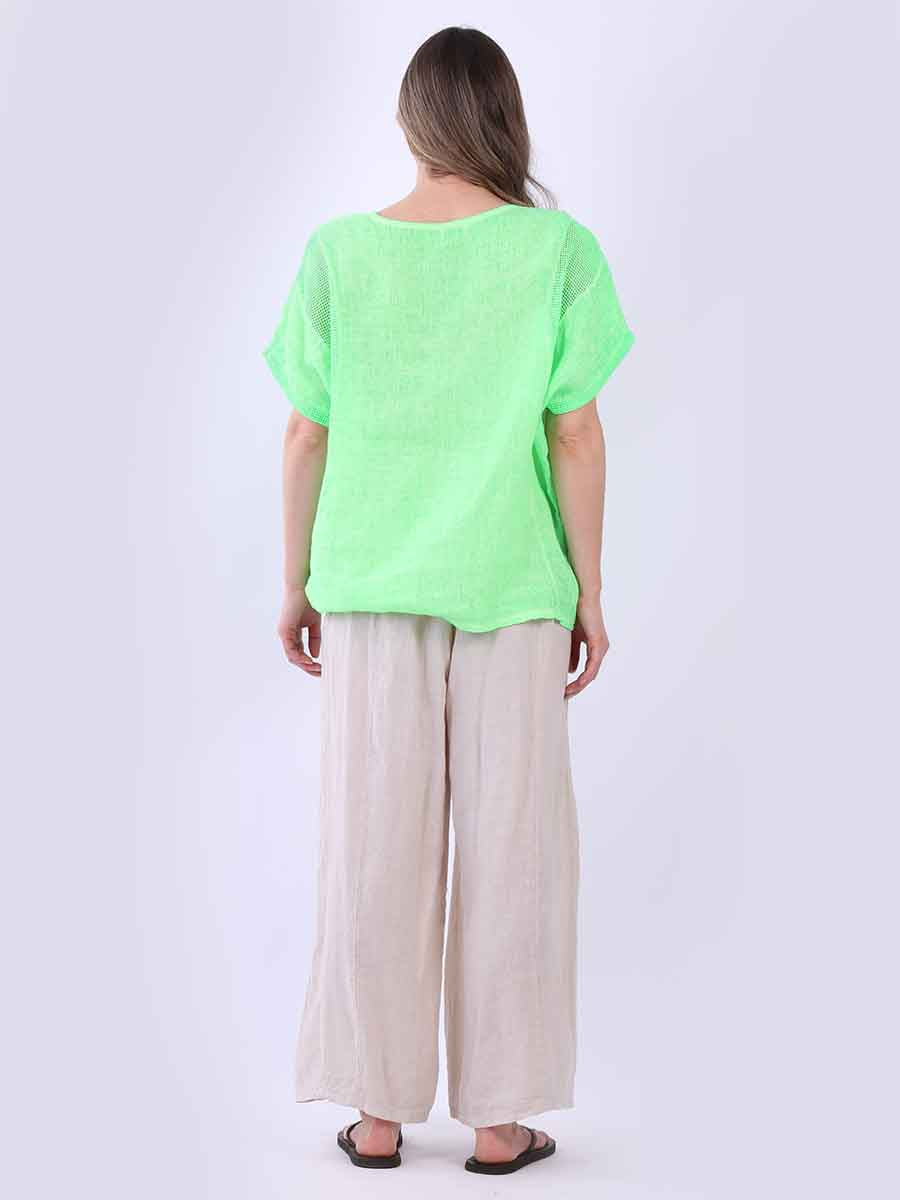 Plain Mesh Net Linen Baggy Top