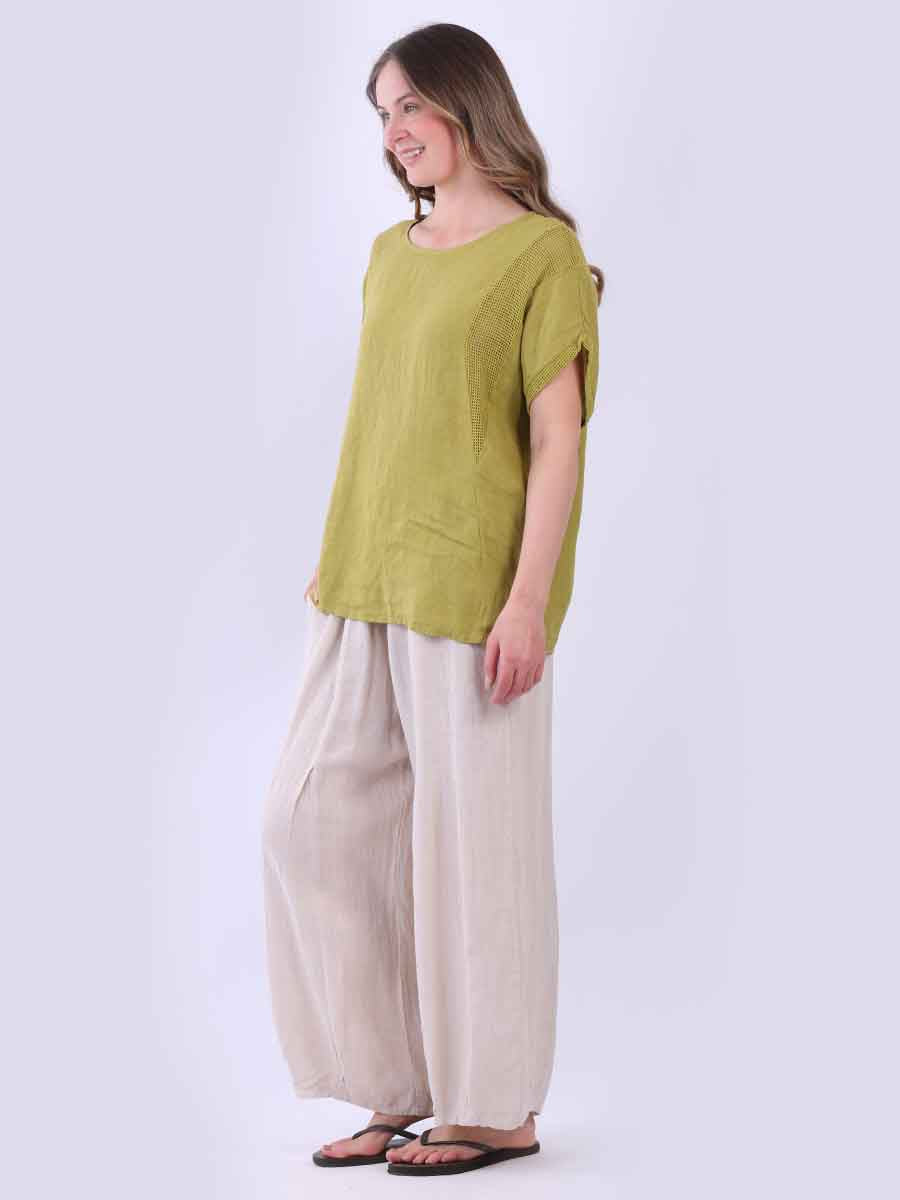 Plain Mesh Net Linen Baggy Top