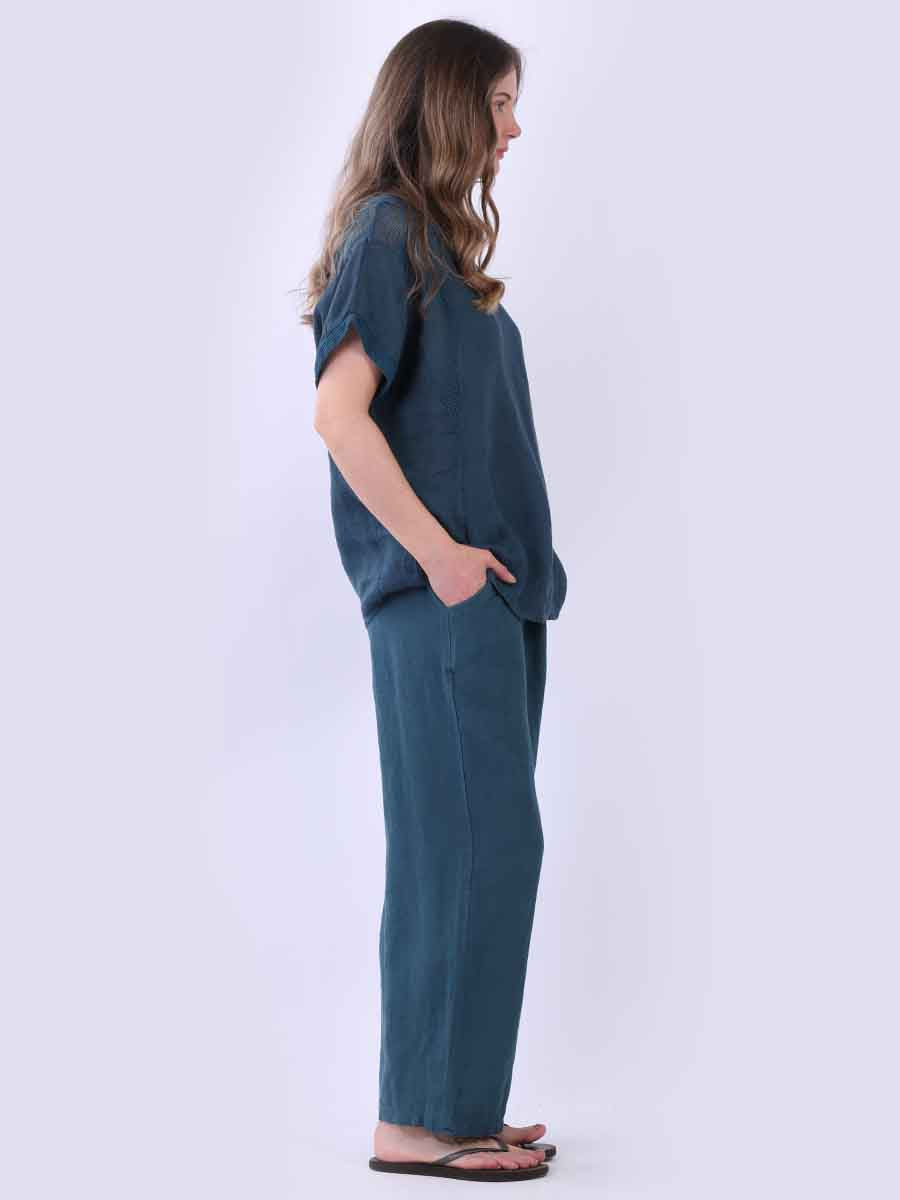 Plain Mesh Net Linen Baggy Top