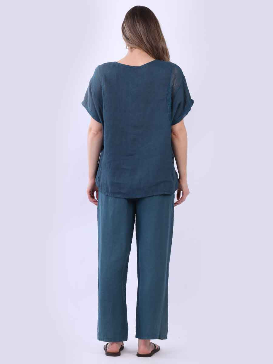 Plain Mesh Net Linen Baggy Top