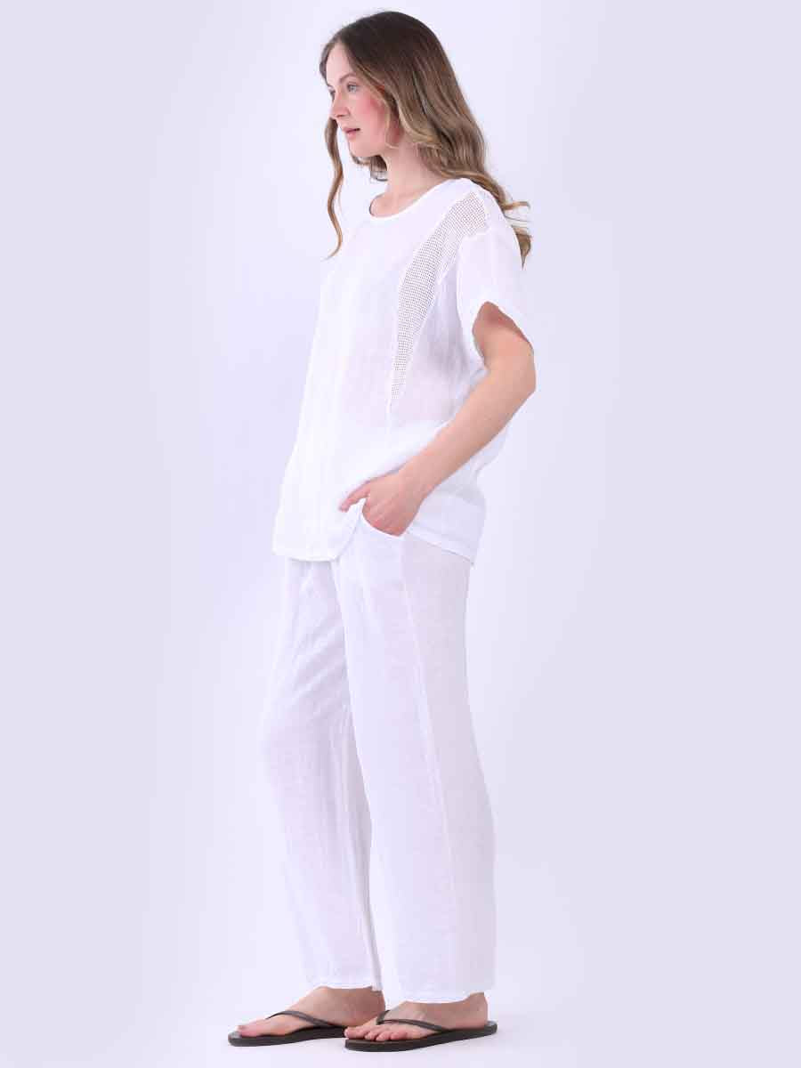 Plain Mesh Net Linen Baggy Top