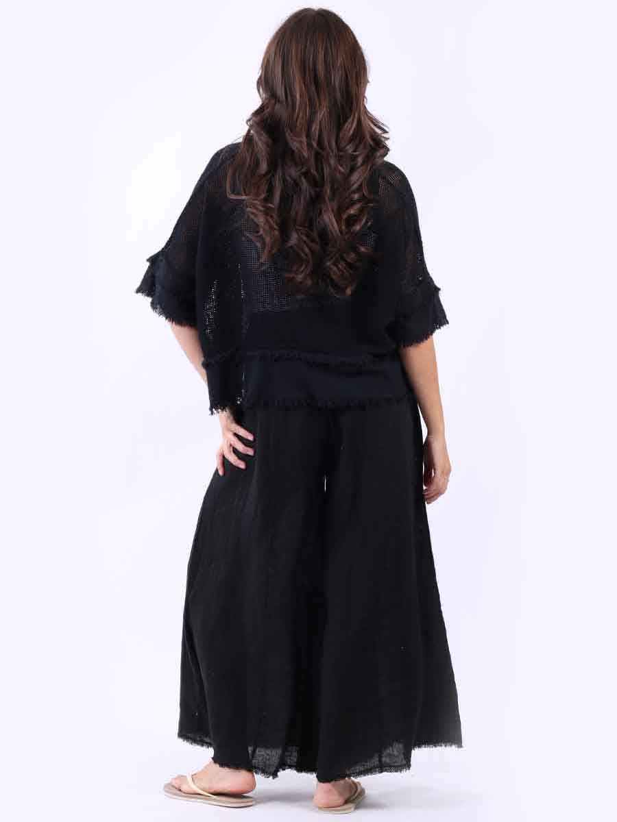 Plain Mesh Net Lagenlook Batwing Top