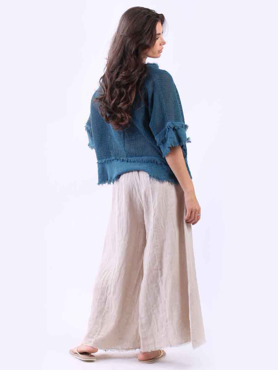 Plain Mesh Net Lagenlook Batwing Top