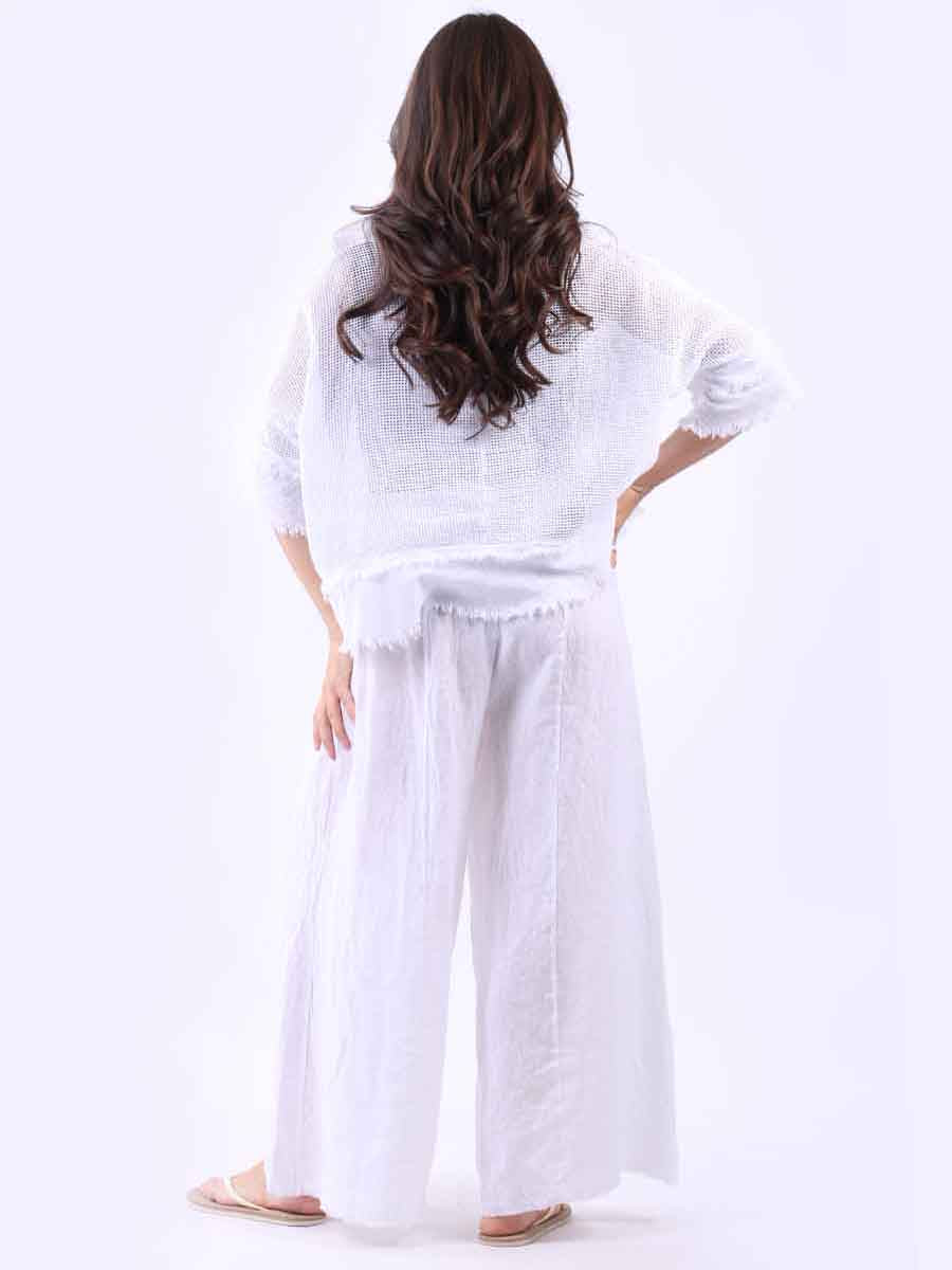 Plain Mesh Net Lagenlook Batwing Top