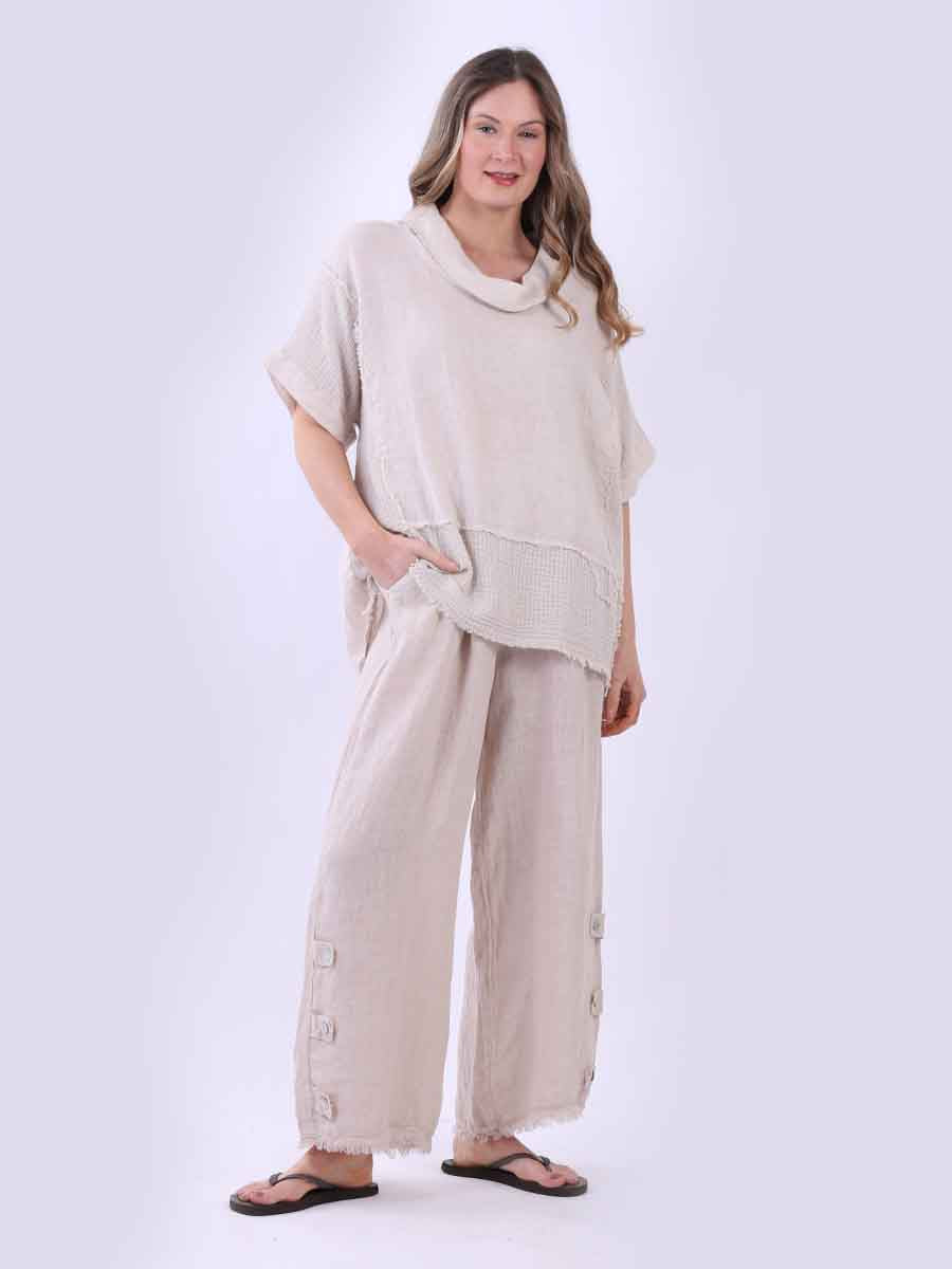 Solid Linen Top Beige