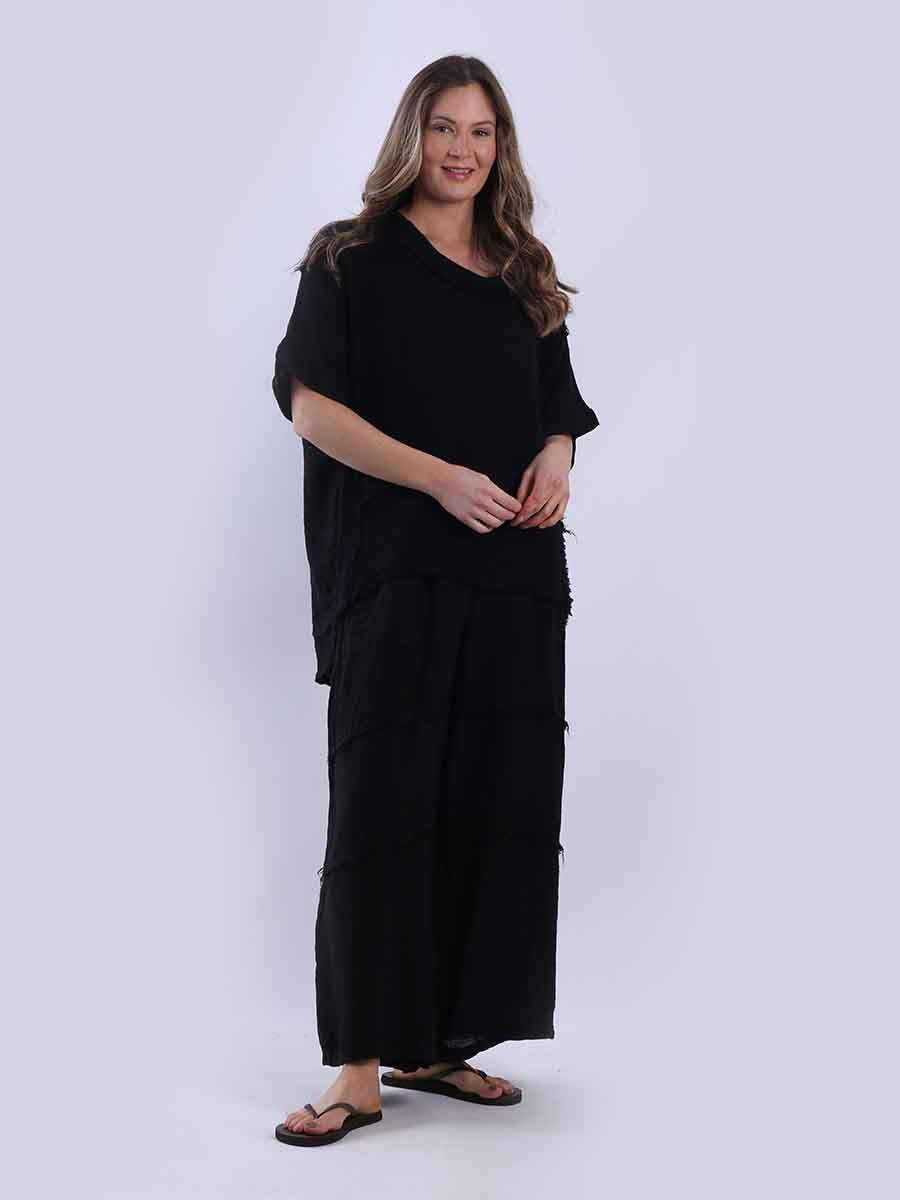Solid Linen Top Black