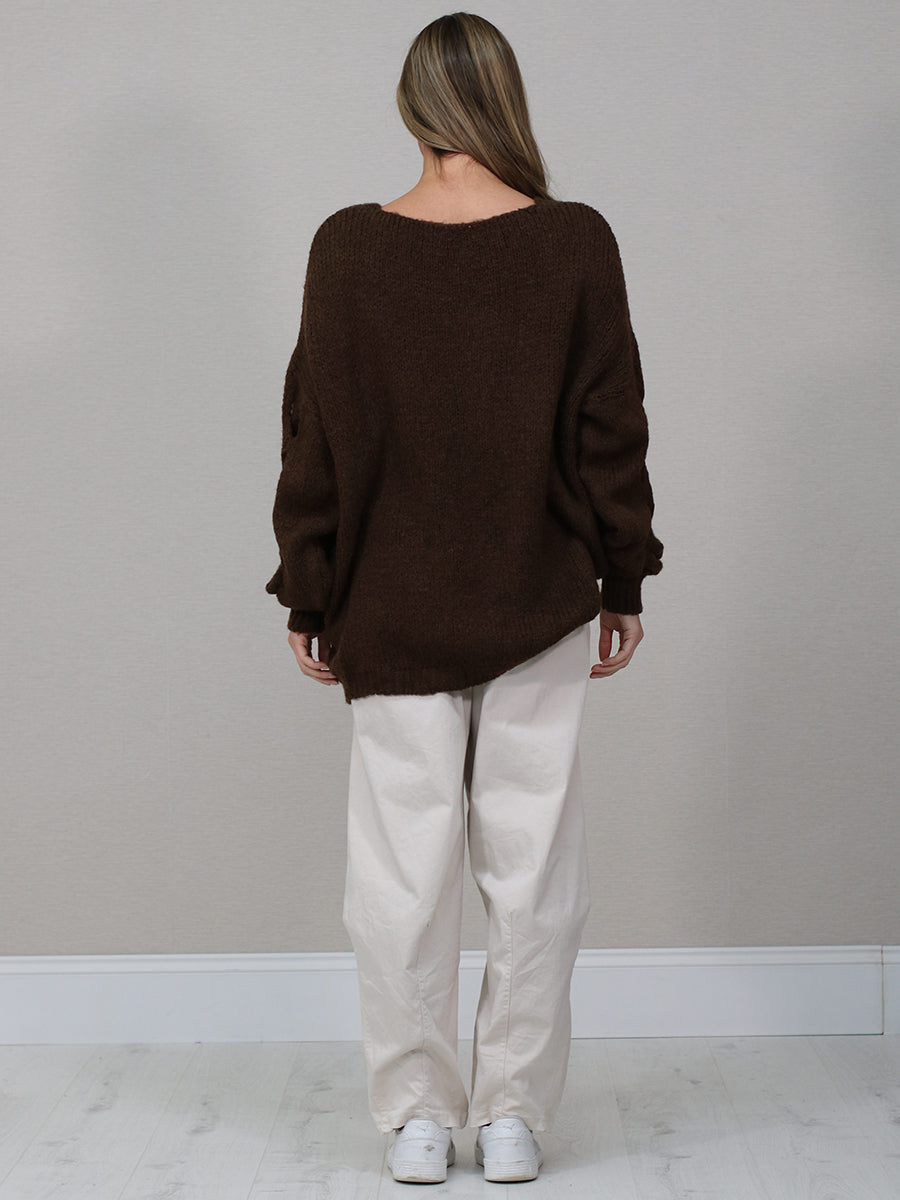 Oversized Solid Knit Boxy Jumper