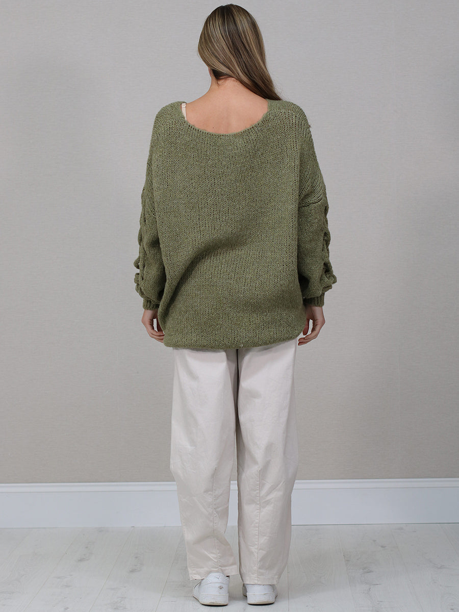 Oversized Solid Knit Boxy Jumper