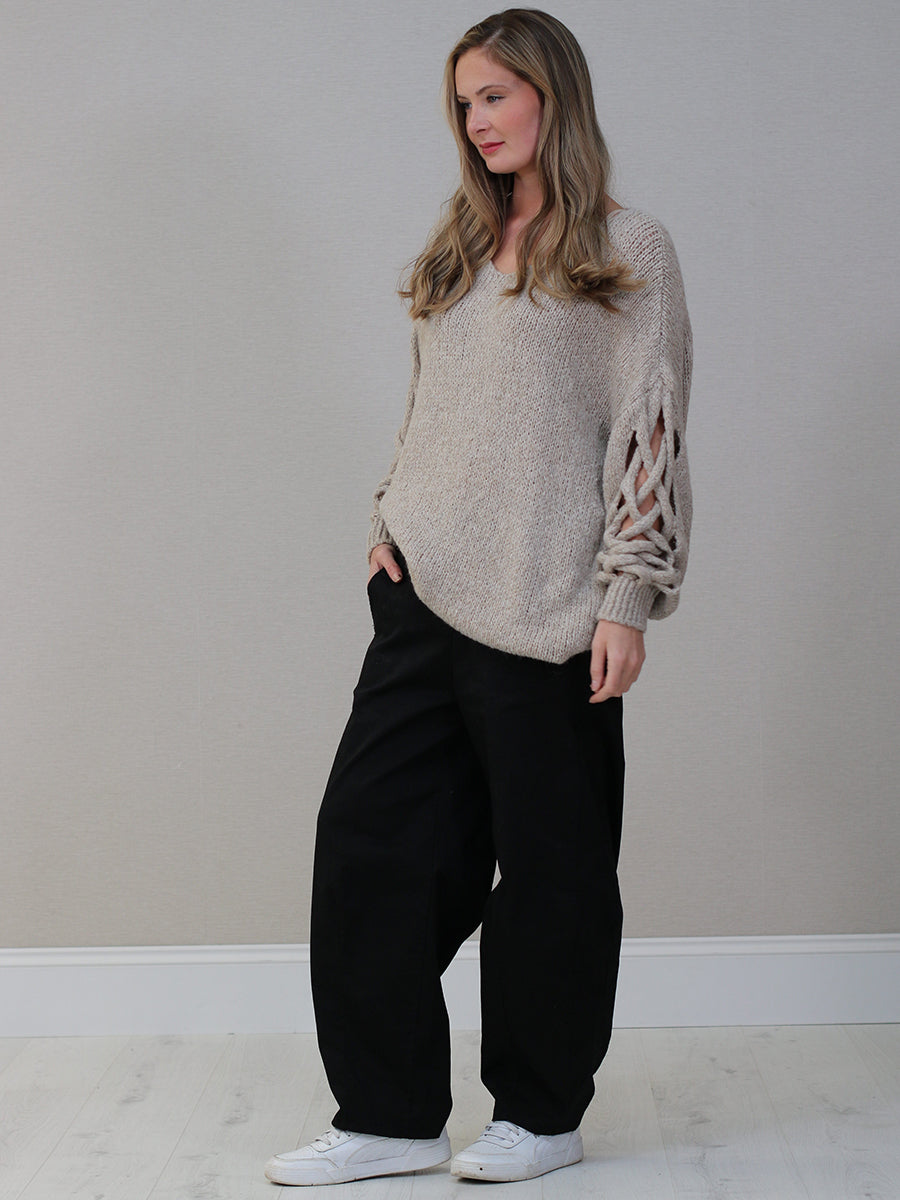 Oversized Solid Knit Boxy Jumper