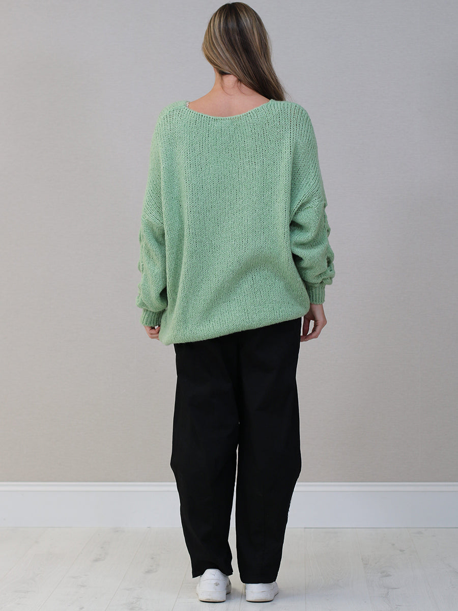 Oversized Solid Knit Boxy Jumper