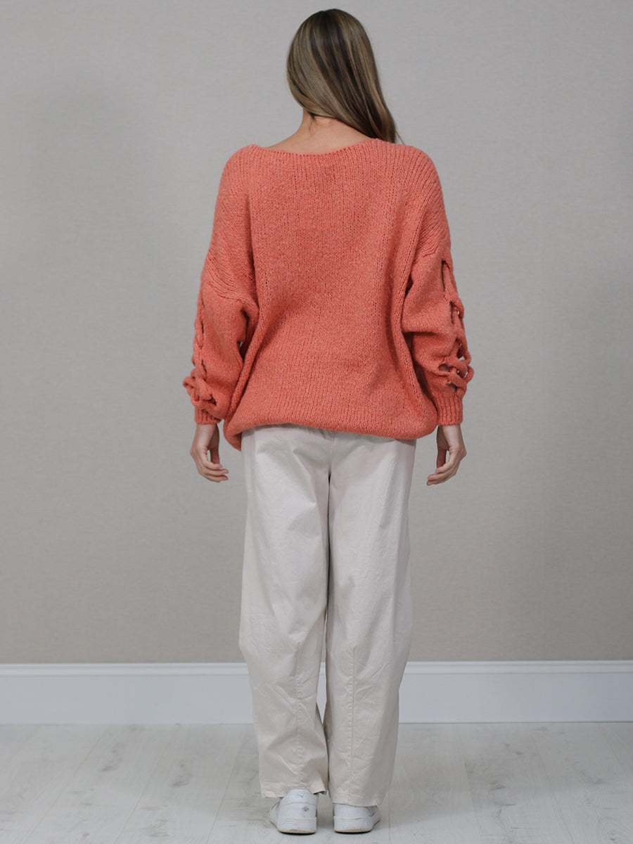 Oversized Solid Knit Boxy Jumper