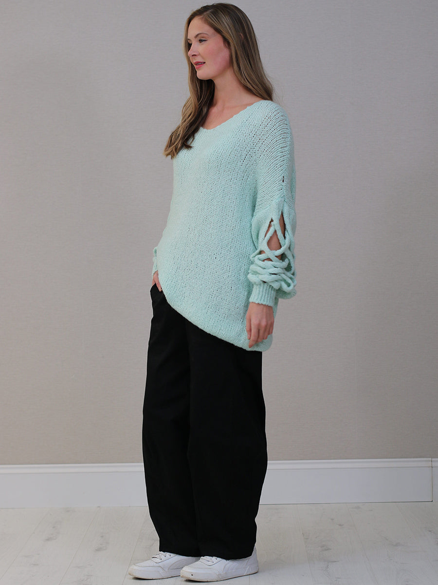 Oversized Solid Knit Boxy Jumper