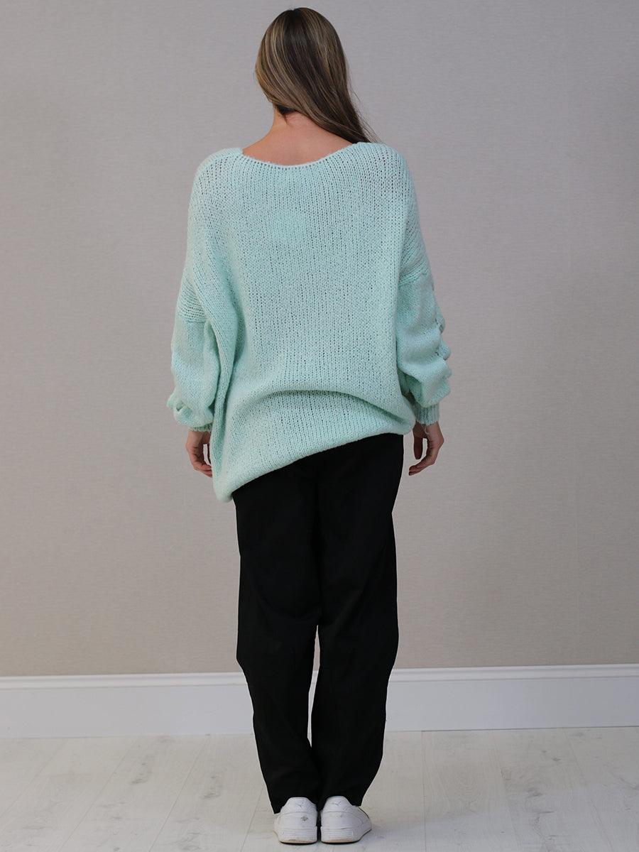 Oversized Solid Knit Boxy Jumper