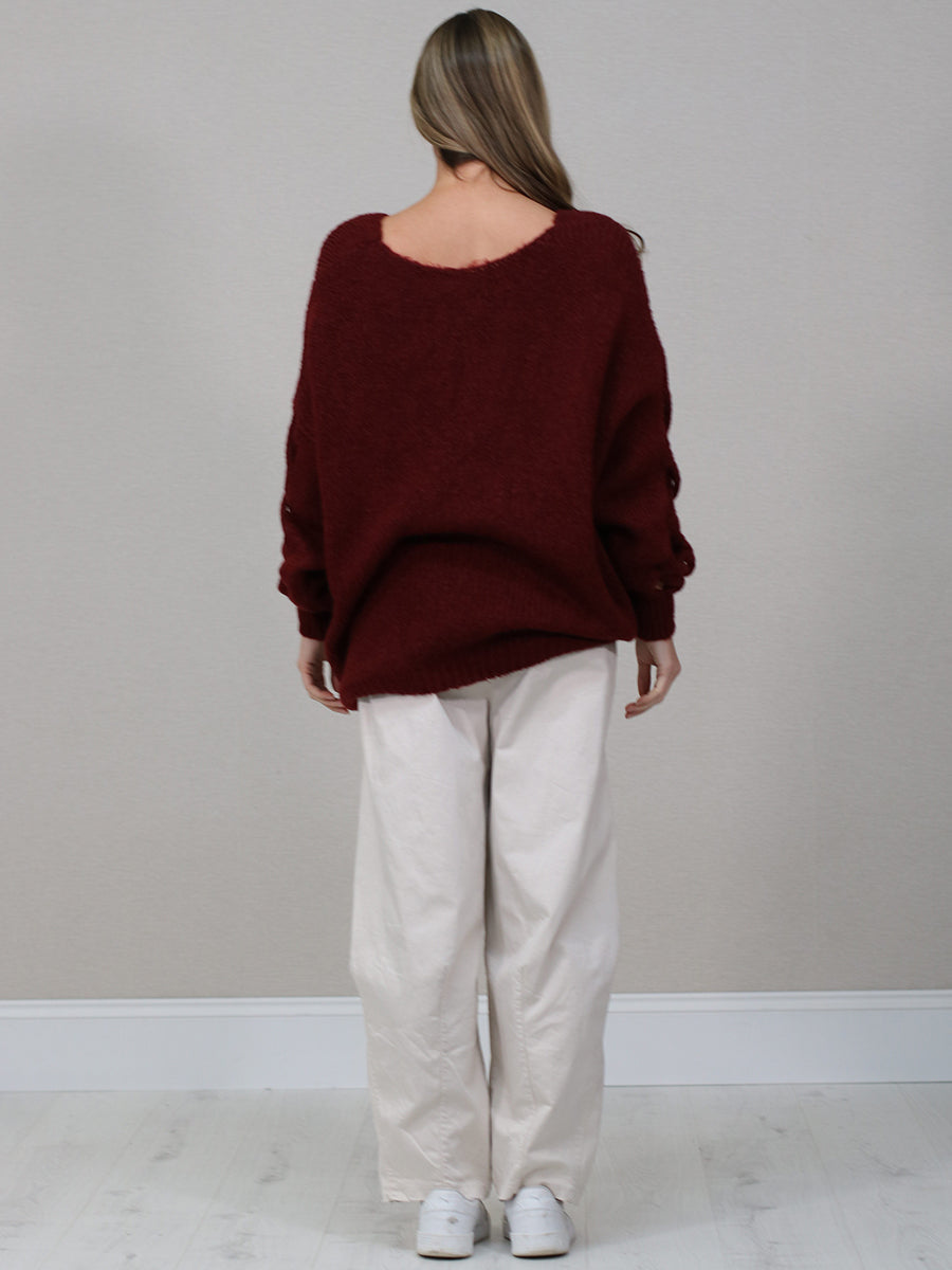Oversized Solid Knit Boxy Jumper