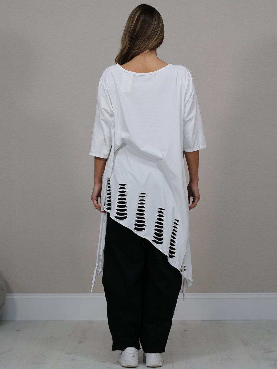 Plus Size Cutout Detail Cotton Top
