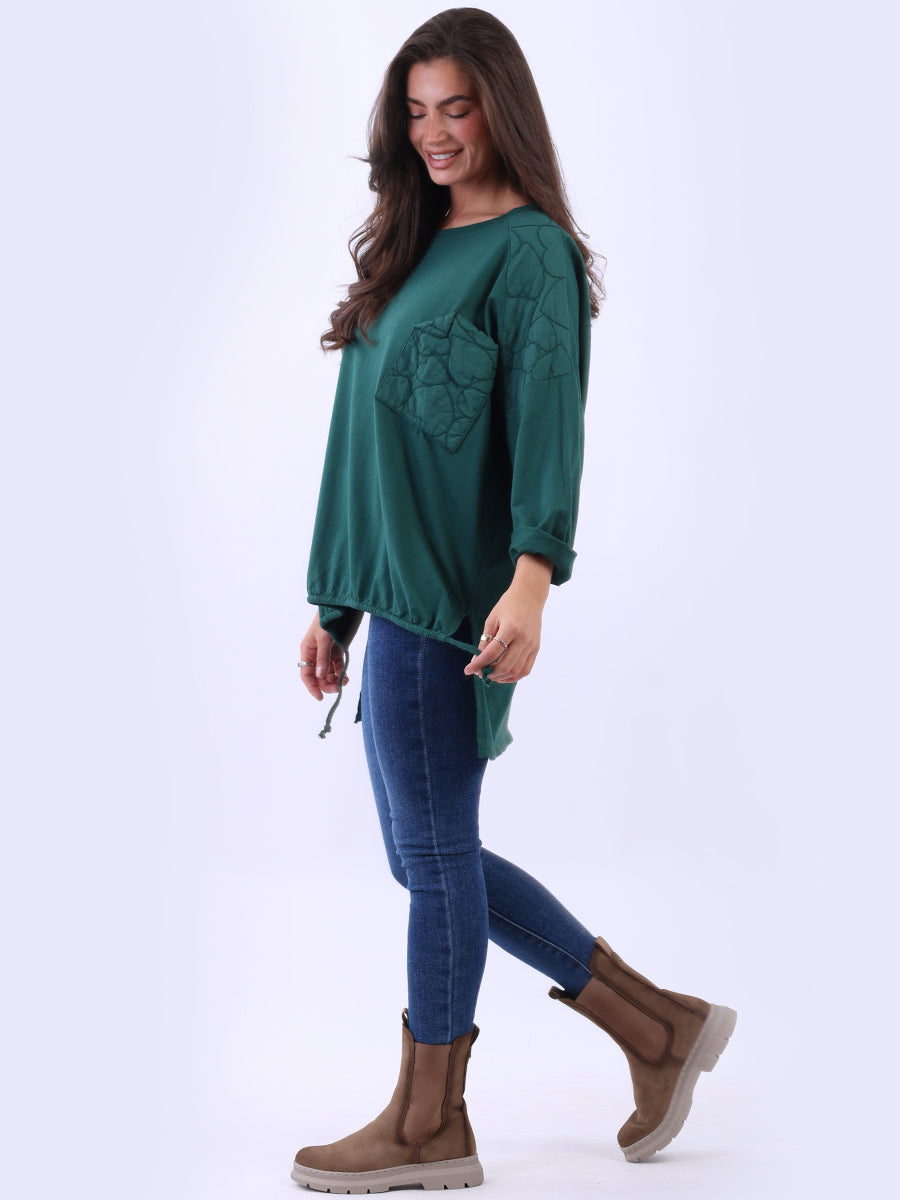 Oversized Drop Shoulders Batwing Embroidered Top
