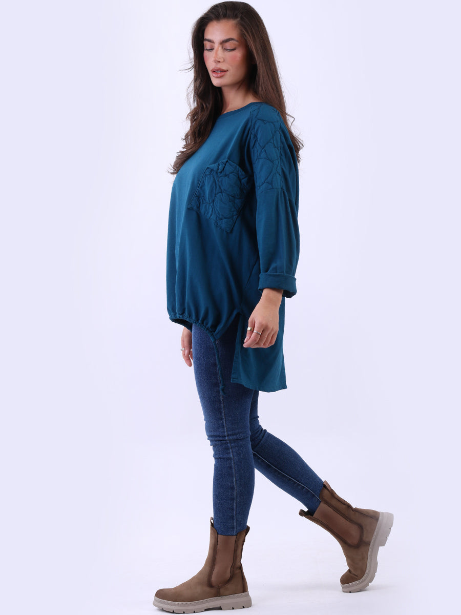 Oversized Drop Shoulders Batwing Embroidered Top