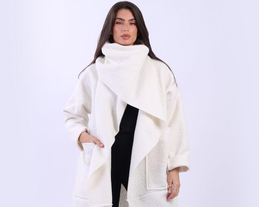 Ladies Cowl Neck Woolen Oversized Coat