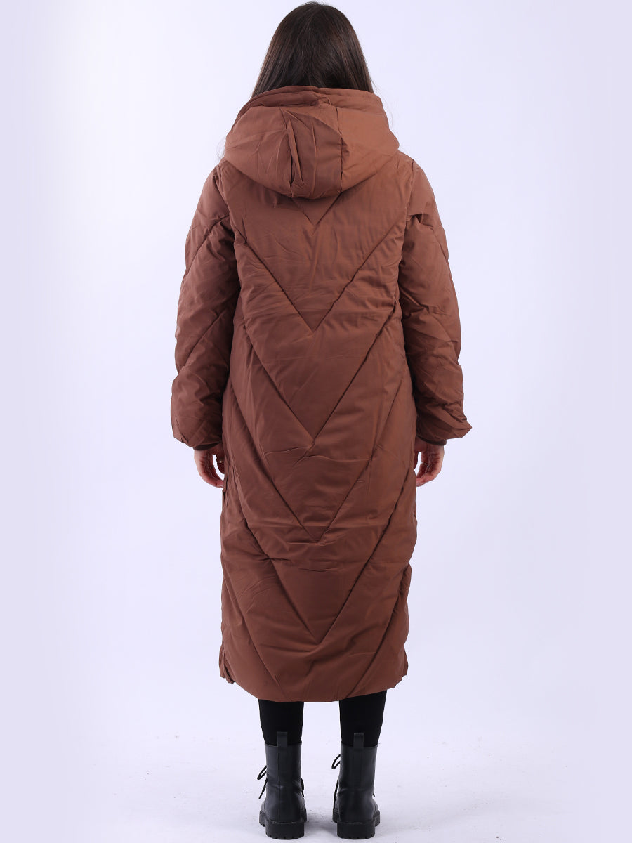 Italian Padded Puffer Women Oversized Long Hoodie Jacket