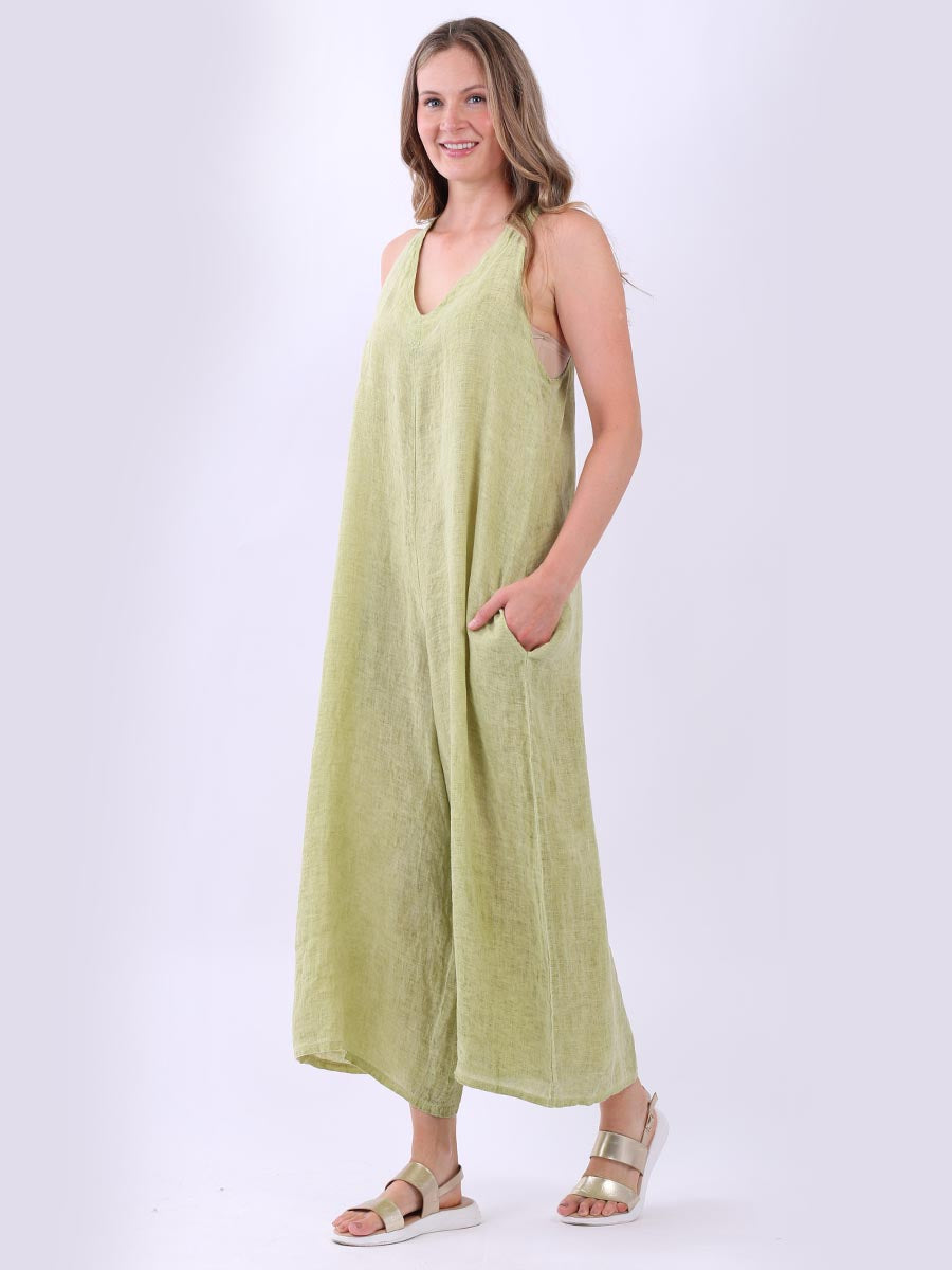 Chic Back Knot Plain Wide Leg Boho Jumpsuit