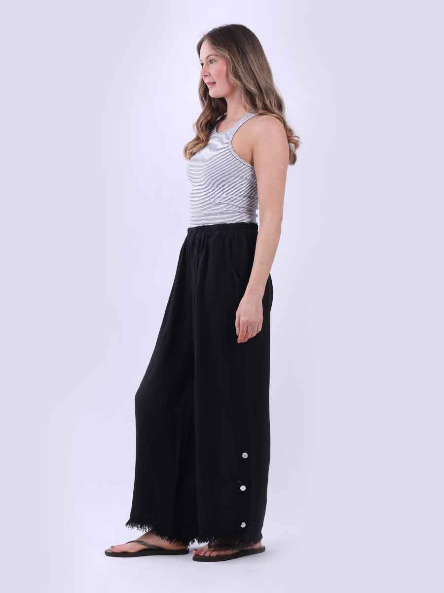 Plain Wide Leg Linen Pant