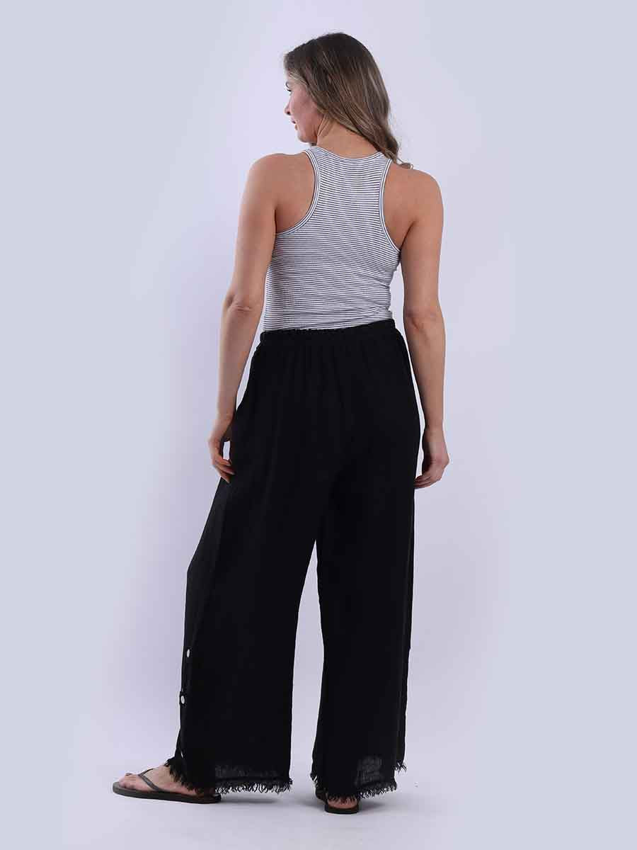 Plain Wide Leg Linen Pant