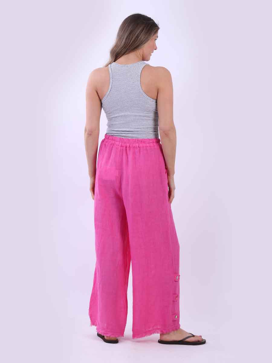 Plain Wide Leg Linen Pant