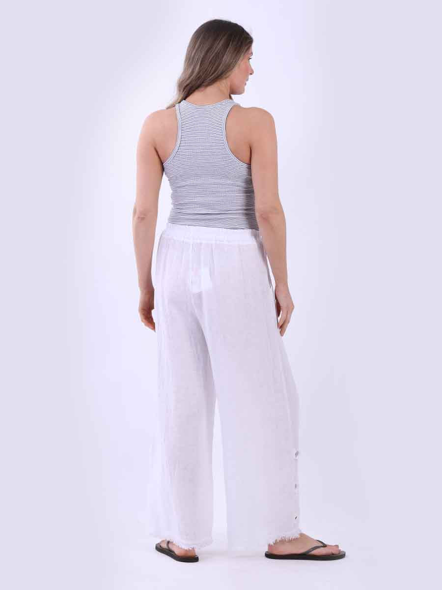 Plain Wide Leg Linen Pant