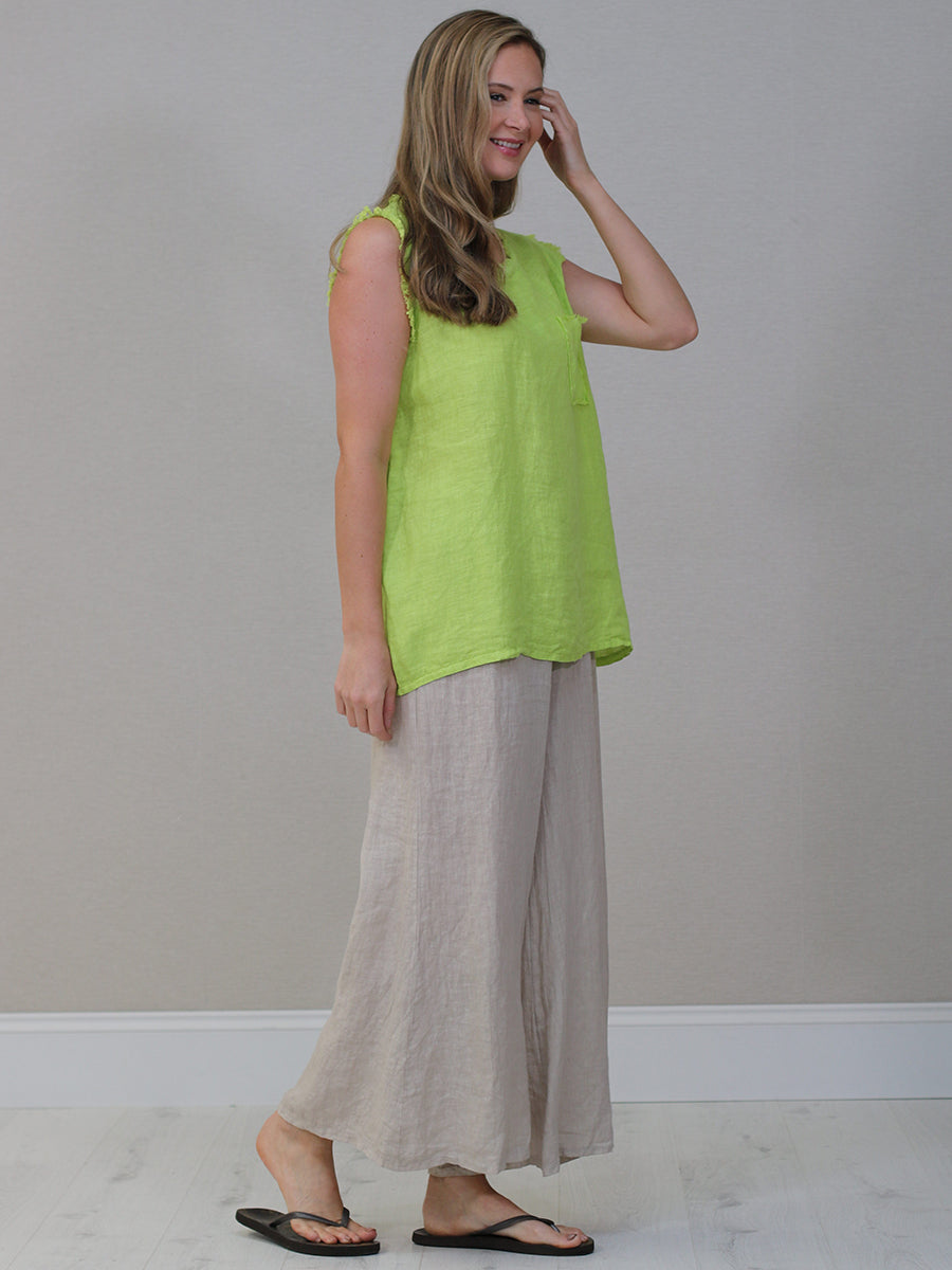 Raw Edge Linen Tank Top