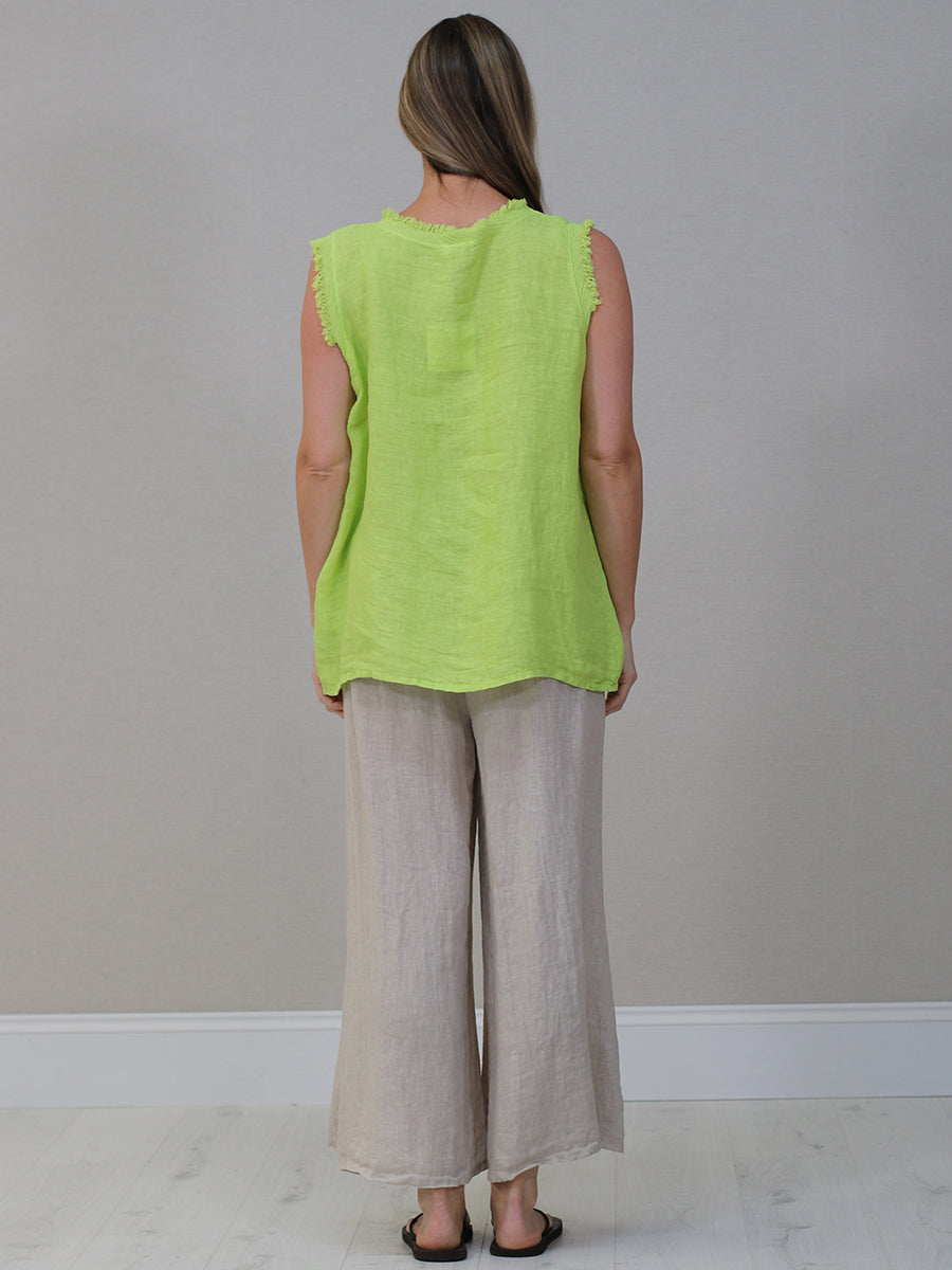 Raw Edge Linen Tank Top