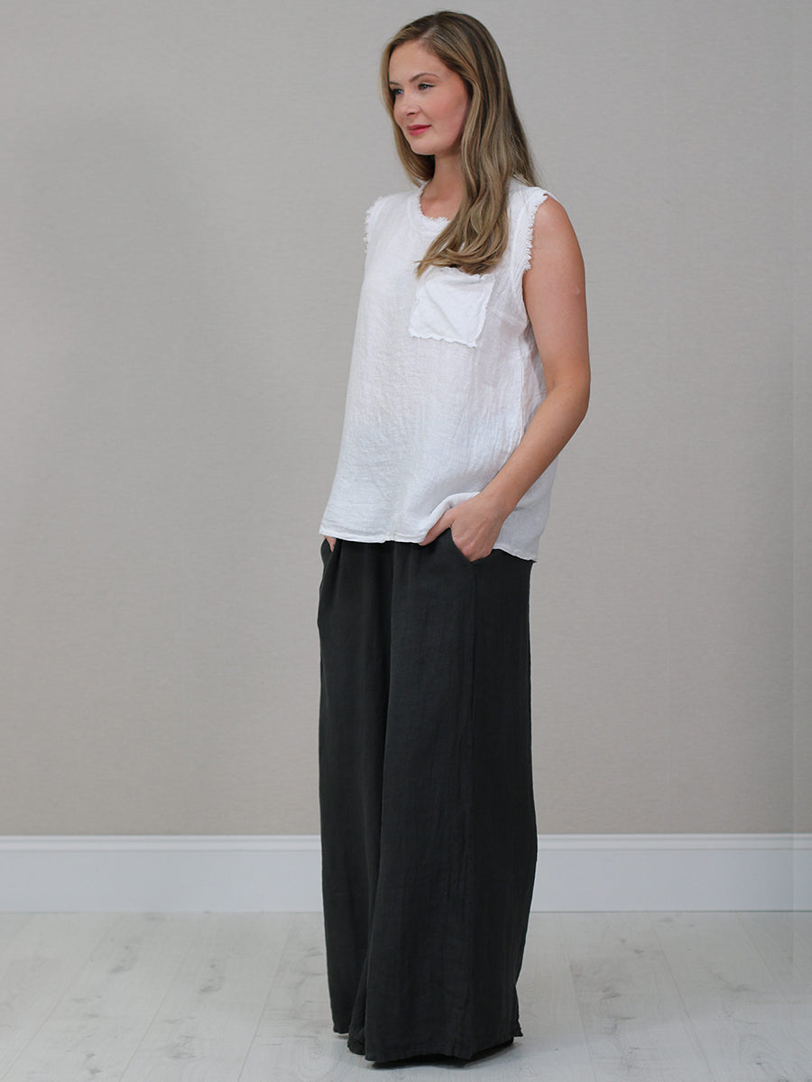 Raw Edge Linen Tank Top
