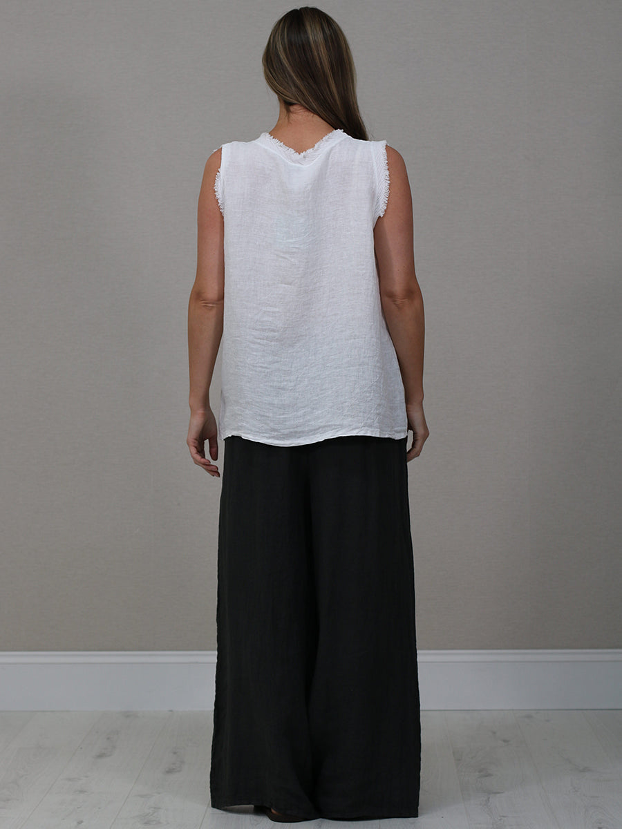 Raw Edge Linen Tank Top