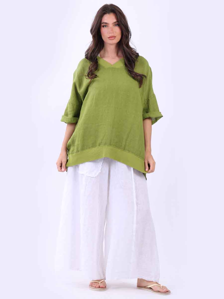 Oversized Satin Top Olive