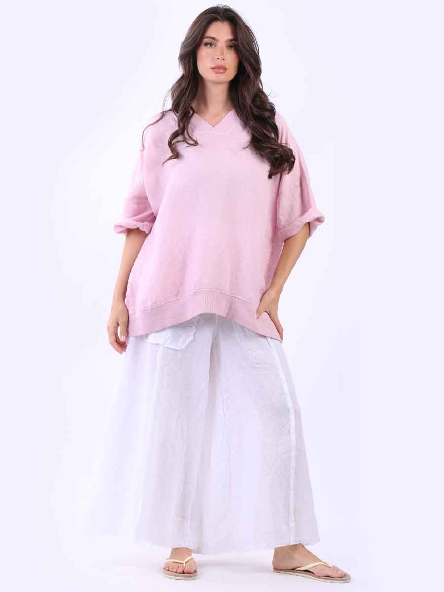 Oversized Satin Top Pink