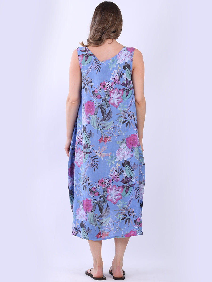 Sleeveless Linen Floral Sundress