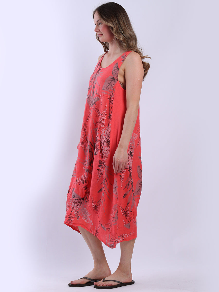 Paisley Print Sleeveless Linen Sundress