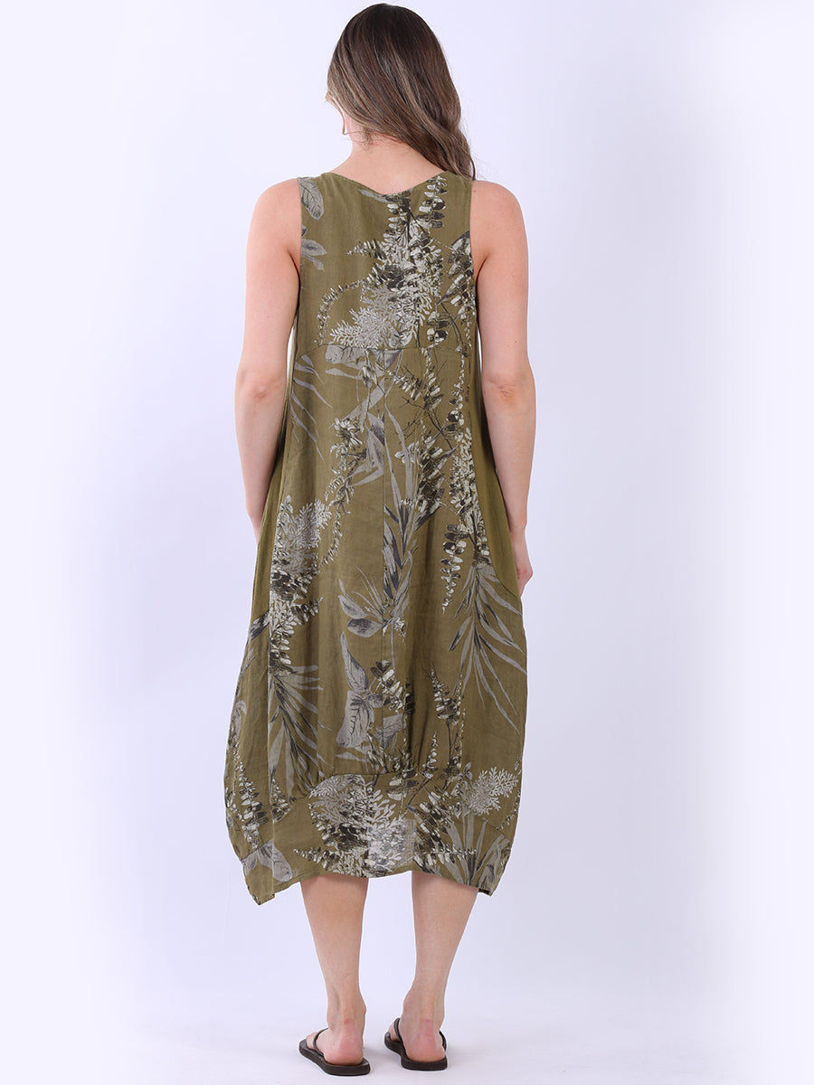 Paisley Print Sleeveless Linen Sundress