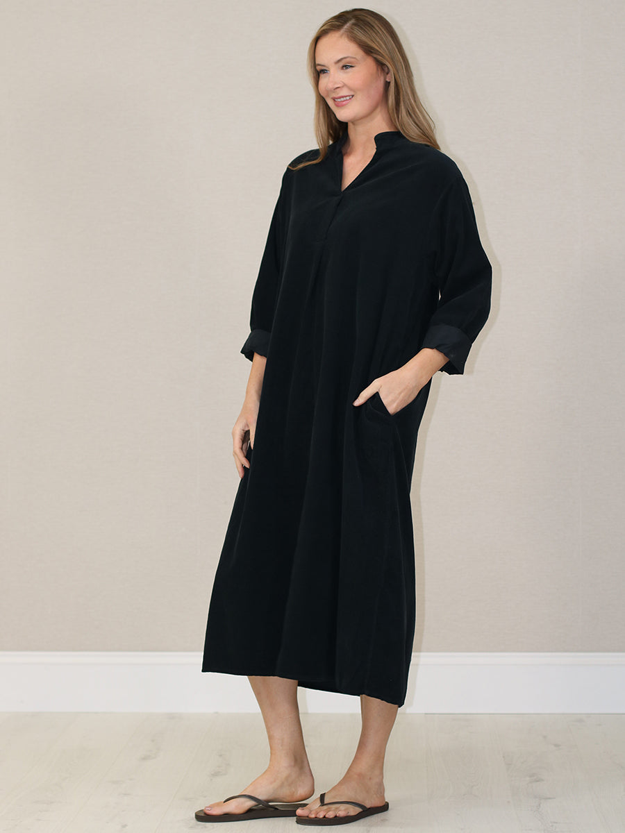 Italian Solid Corduroy Oversized Dress