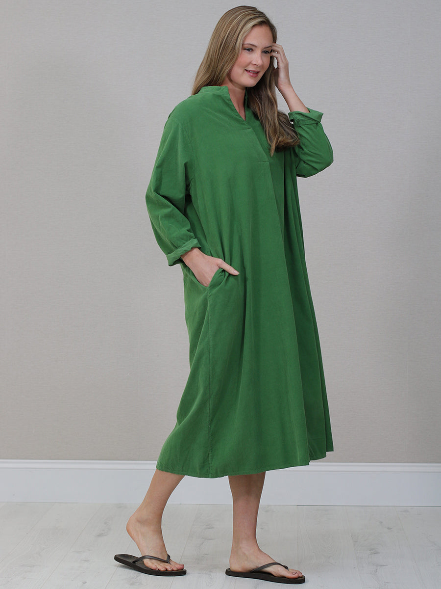 Italian Solid Corduroy Oversized Dress