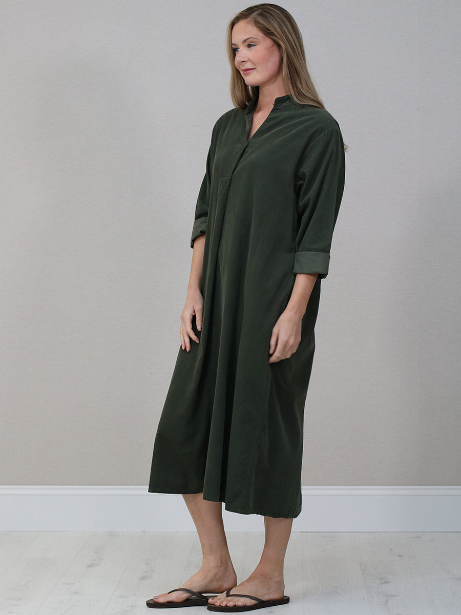 Italian Solid Corduroy Oversized Dress