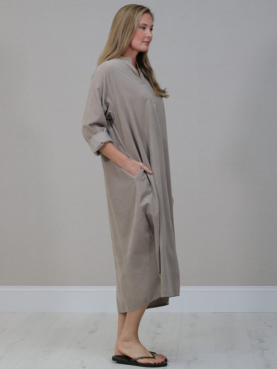 Italian Solid Corduroy Oversized Dress