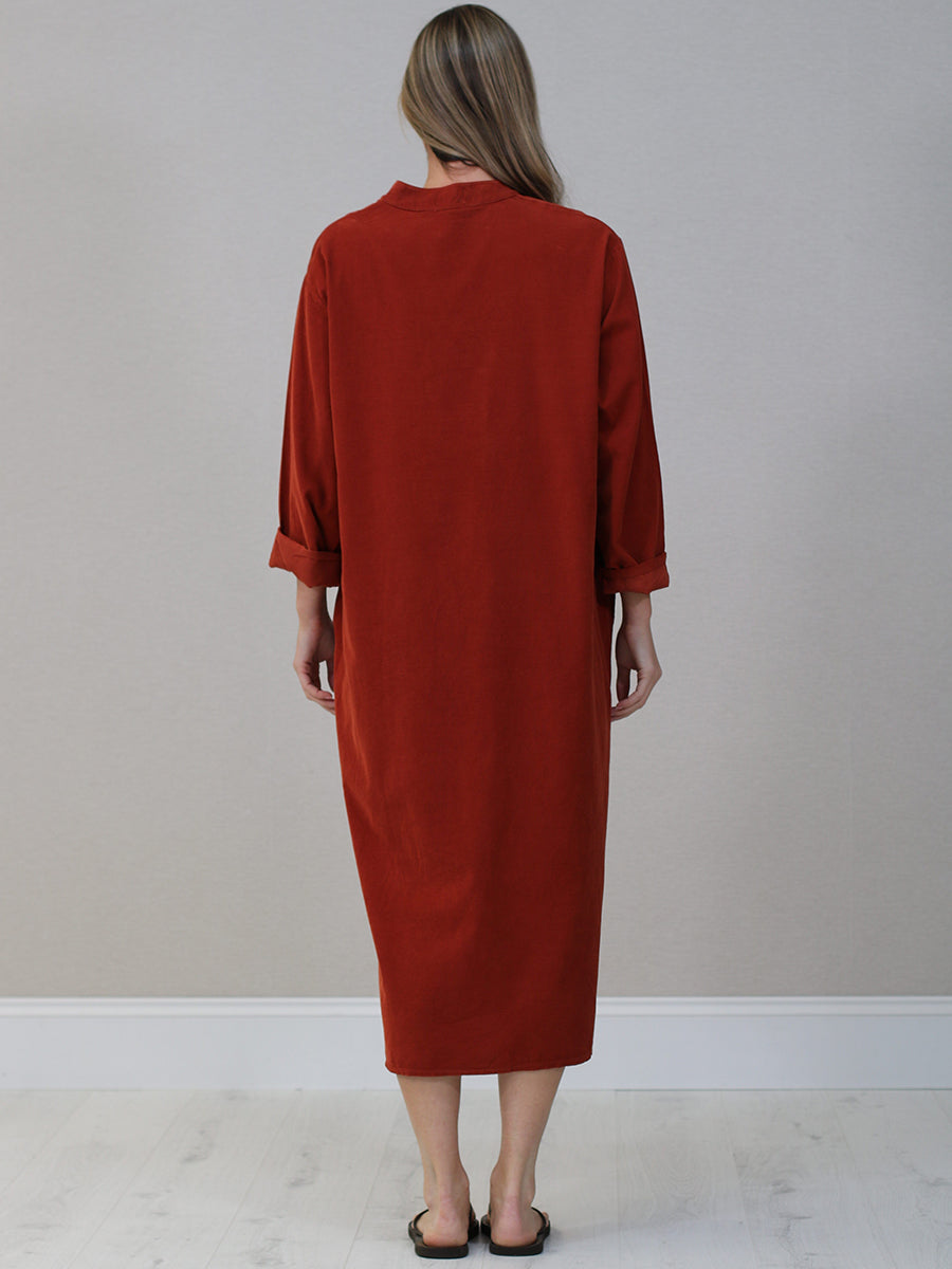 Italian Solid Corduroy Oversized Dress