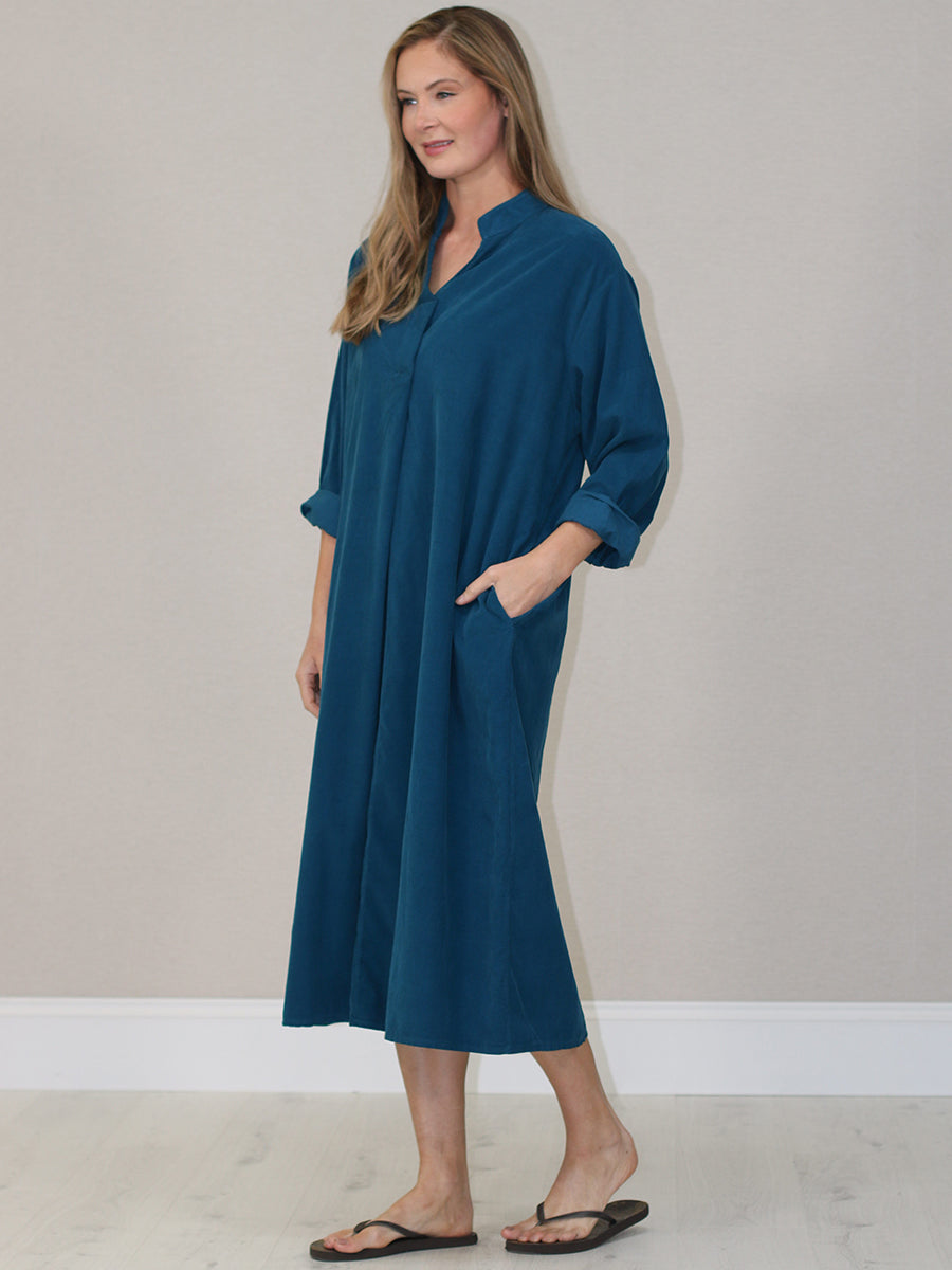 Italian Solid Corduroy Oversized Dress