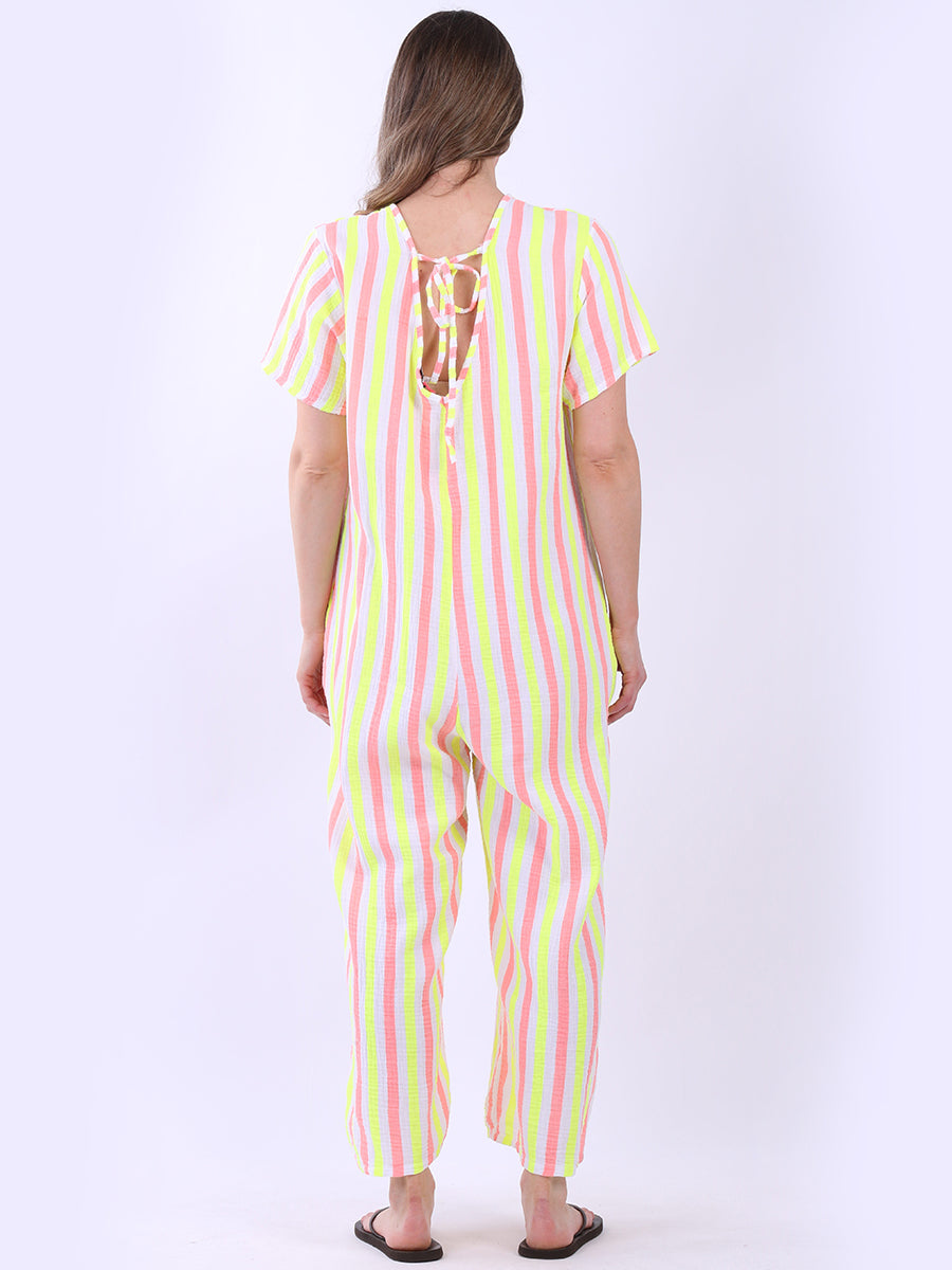 Multi Stripes Cotton Jumpsuit