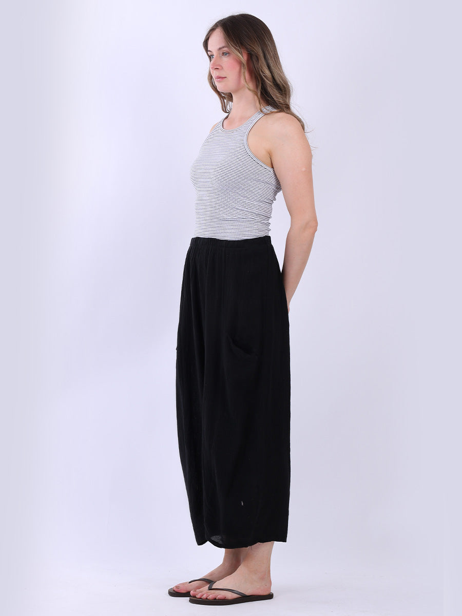 Wide Leg Vintage Washed Linen Culottes