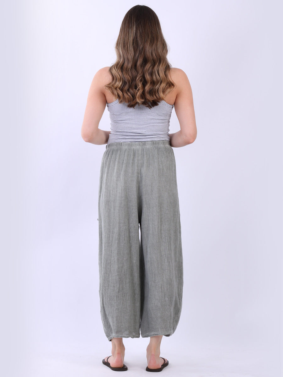 Wide Leg Vintage Washed Linen Culottes