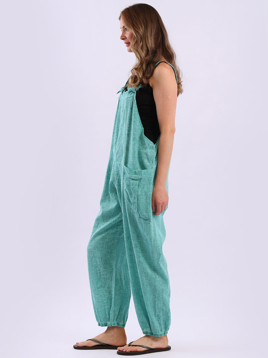 Linen Vintage Washed Strappy Jumpsuit