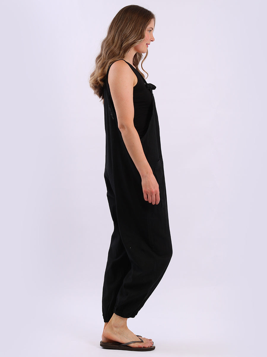 Linen Vintage Washed Strappy Jumpsuit