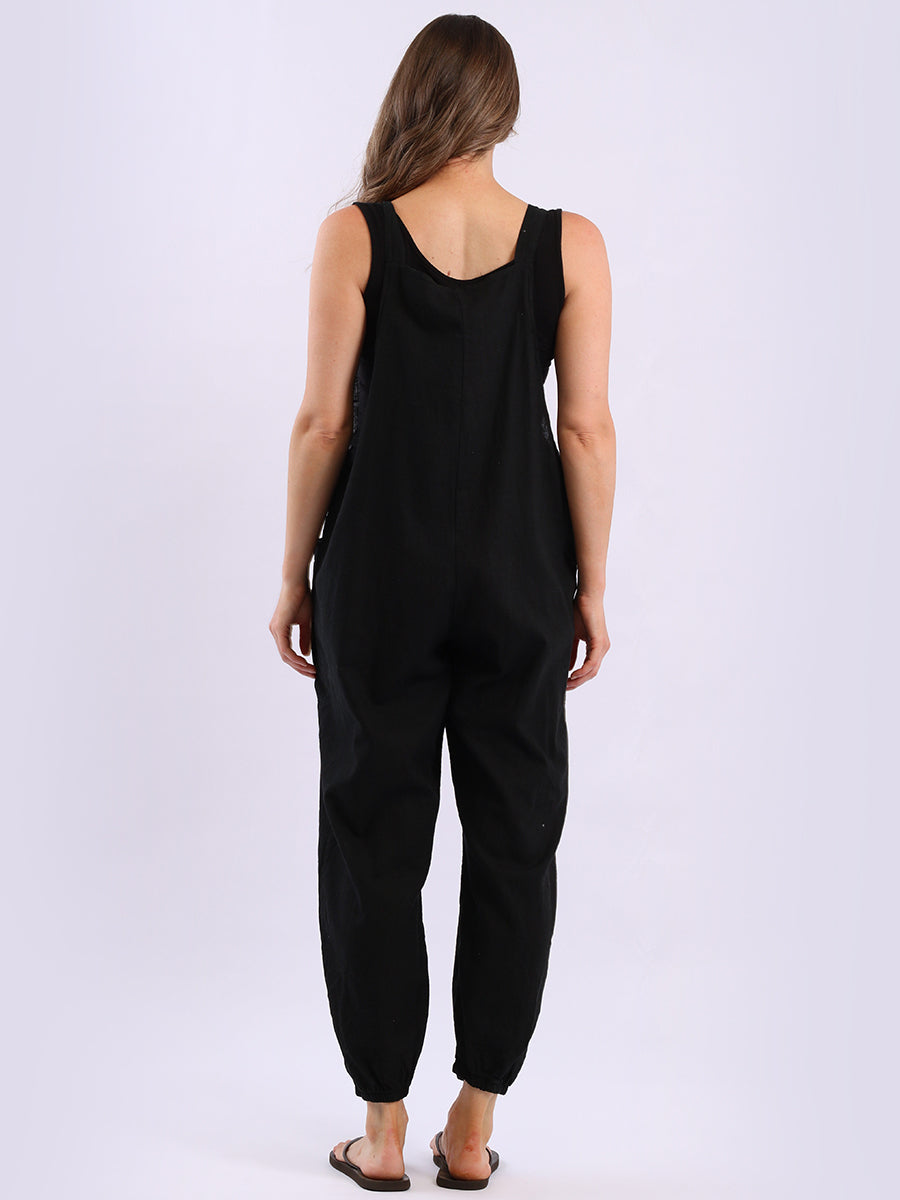 Linen Vintage Washed Strappy Jumpsuit